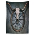 thumbnail image 3 of Ambesonne Wagon Wheel Tablecloth Rectangular Table Cover, West Skull, 52"x70", Multicolor, 3 of 4