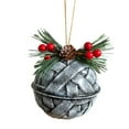 thumbnail image 3 of Adorno colgante navideño de campana, decoración navideña de hierro, decoración colgante navideña para Blanco, 3 of 9