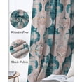 thumbnail image 3 of Teal Boho Blackout Curtains for Bedroom Living Room Darkening Curtains 54 Inch Long Farmhouse Retro Ethnic Turkish Pattern Motifs Short Curtain for Small Window Treatment Grommet Drapes 42"x54"x2, 3 of 9