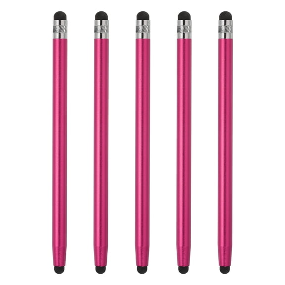 Uxcell 5Pcs Stylus Pens for Touch Screens 2 in 1 Capacitive Stylus Universal Tablet Pen Sensitivity Precision Rose Red