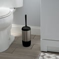 thumbnail image 3 of Bath Bliss Smooth Matte Stainless Steel Toilet Brush & Holder in Black, 3 of 4