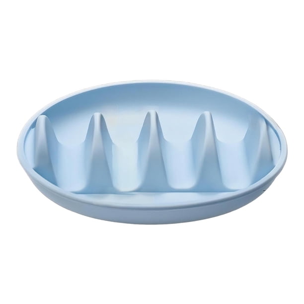 Soporte para tacos Wave con compartimentos, antideslizante para servir varios Azul