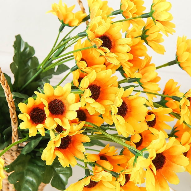 Decoración del hogar, decoración de habitaciones, decoración de paredes, flores artificiales, margaritas de girasol, simulación de girasoles.