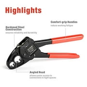 IWISS Combo Angle Head Pex Pipe Plumbing Crimping Tool for Copper Crimp Jaw Sets 1/2" & 3/4" with Go/No-Go Crimp Gauge