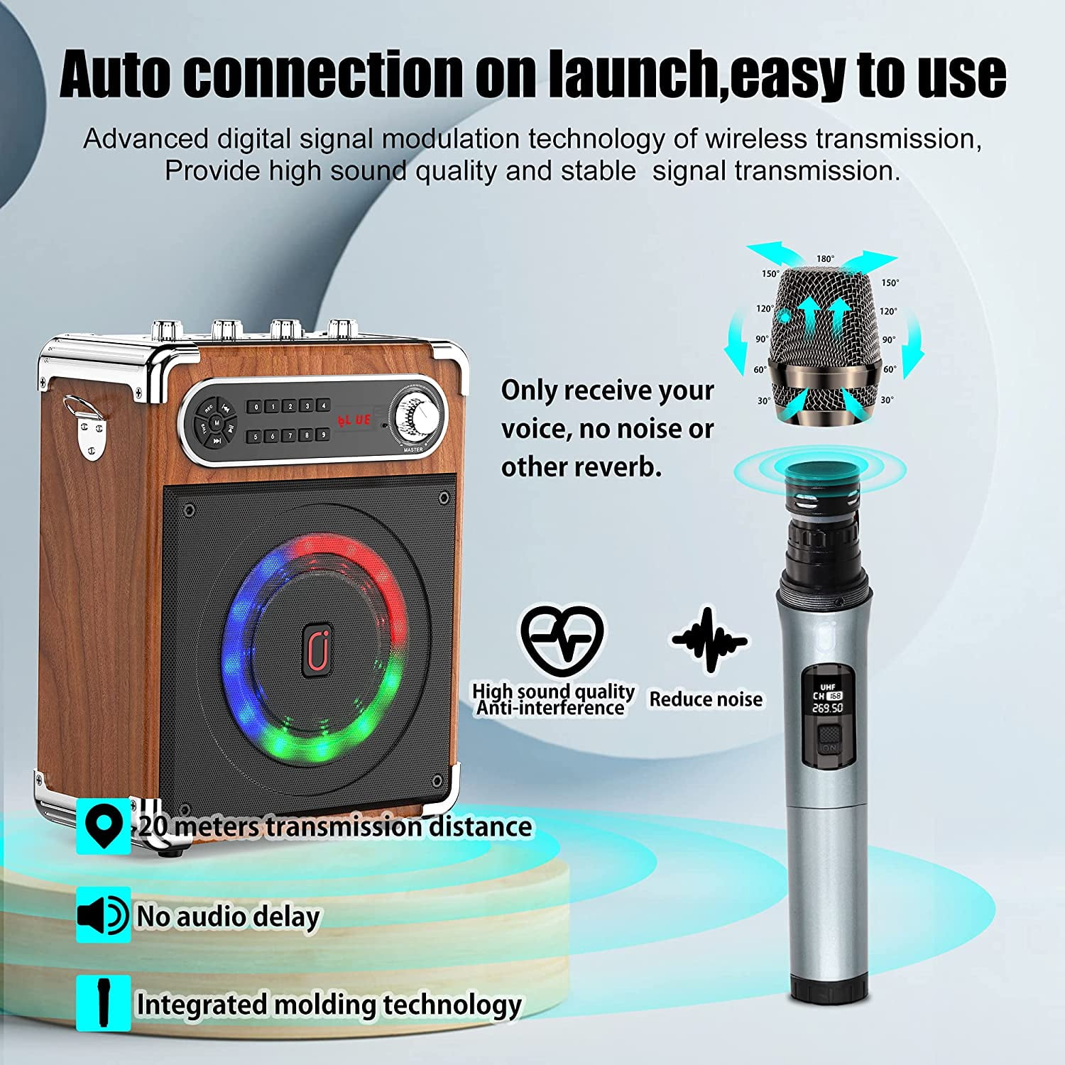 天然石ターコイズ JYX Portable Bluetooth Karaoke Machine, Microphone PA Speaker  System with F（並行輸入品） 通販