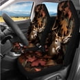thumbnail image 2 of Binienty Deer Hunting Camo Car Seat Covers Full Set 14 Pack with Car Steering Wheel Cover Armrest Cushion Pad Headrest Covers Seat Belt Pads Vehicle Interior Accessories Set, 2 of 7