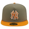 thumbnail image 2 of Men's New Era Olive/Orange New York Yankees Two-Tone Color Pack A-Frame 59FIFTY Fitted Hat, 2 of 5