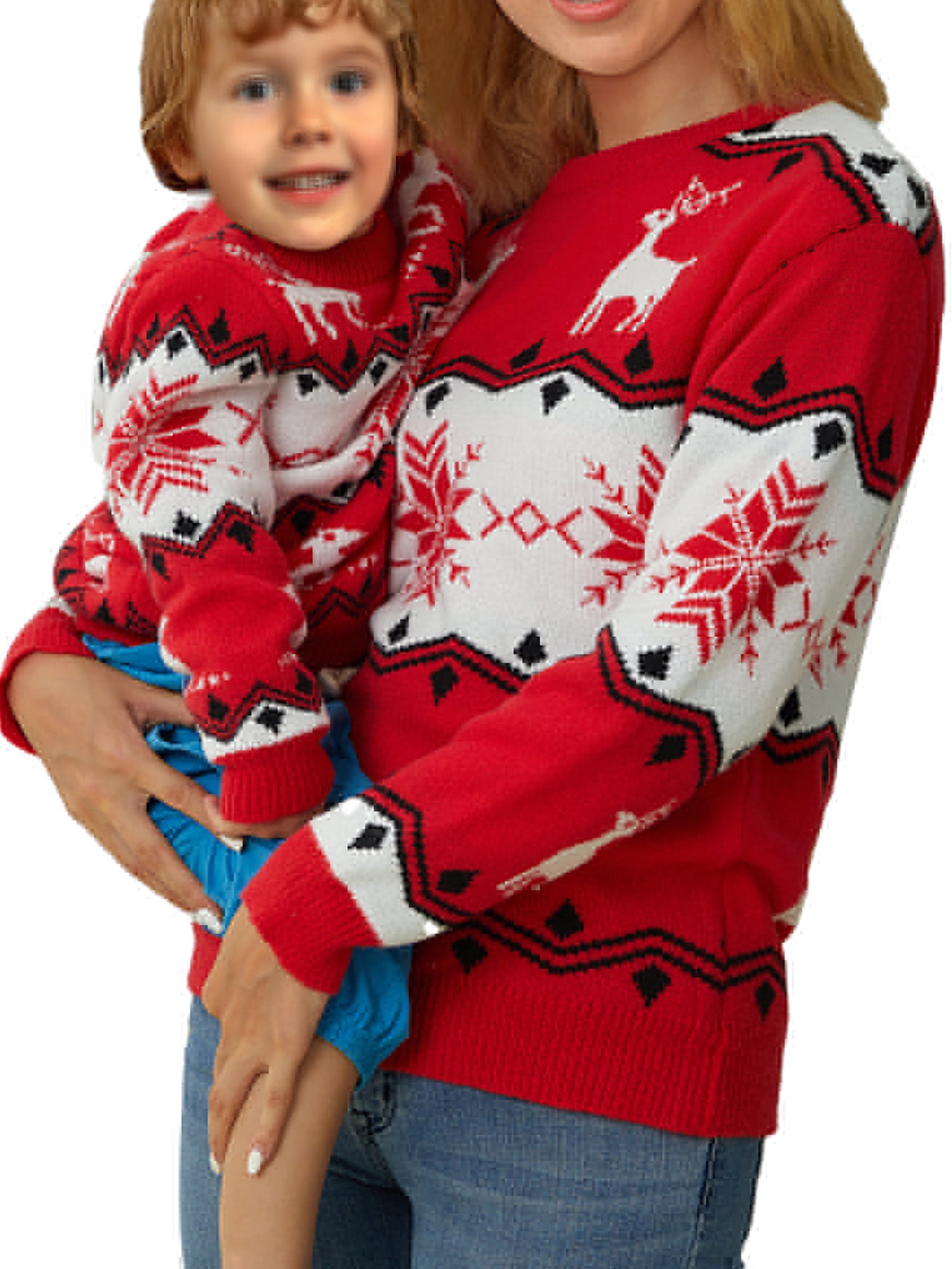 Sunisery Ugly Christmas Sweater Family Matching Outfits for Mommy and Ugly Christmas Sweater Family