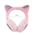 thumbnail image 5 of Skymirror Korean Style Cats Ear Decor Heart Pattern Plush Earmuffs Winter Soft Thickened Plush Headband Ear Warmer, 5 of 7