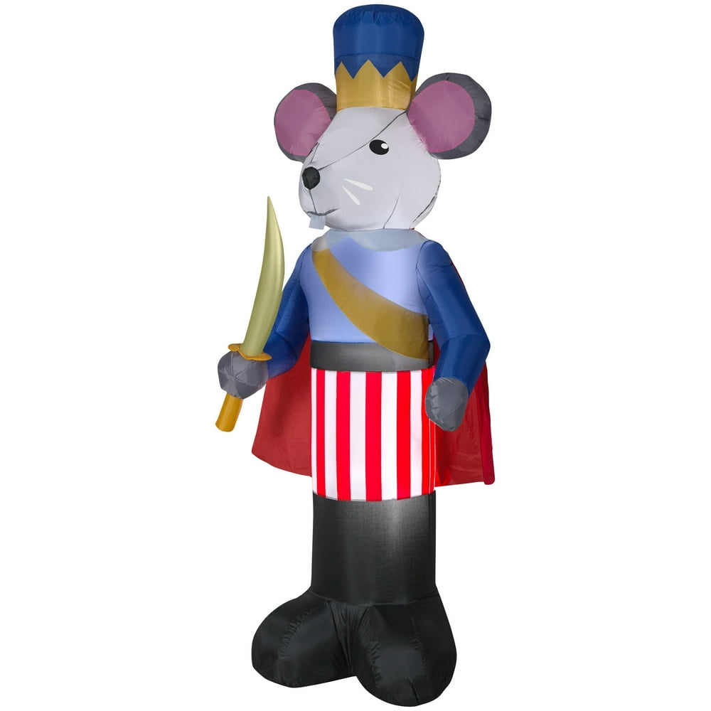 7' Airblown Nutcracker Mouse King Christmas Inflatable