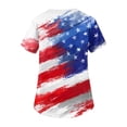 thumbnail image 5 of 250th Anniversary USA Scrub Tops for Women Plus Size Loose V Neck American Flag Print Scrub Shirts Short Sleeve 4th of July Patriotic Scrubs Medical Nurse Uniform Nursing Workwear with Pockets Red M, 5 of 5