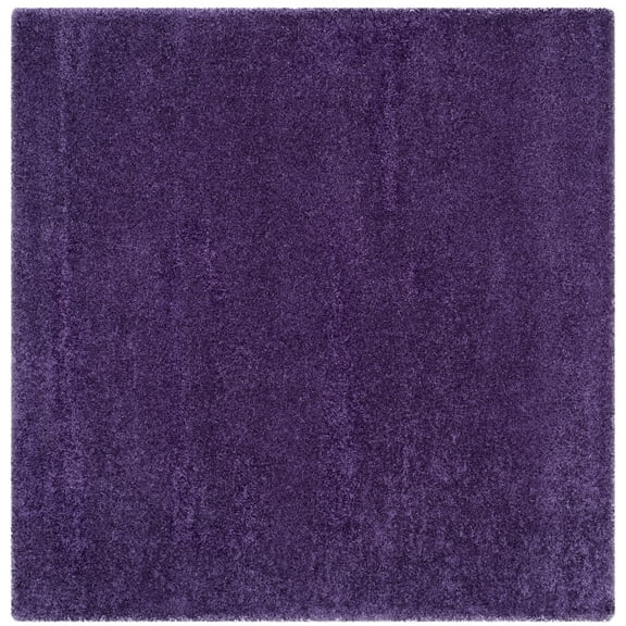 SAFAVIEH Milan Harlow Solid Plush Shag Area Rug, Purple, 3' x 3' Square - Modern Design, Purple, Non-Shedding & Easy Cleaning, Ultra Plush Thick Pile, Ideal for Living Room, Bedroom