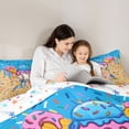 thumbnail image 4 of Castle Fairy Baseball Ice Cream Print Twin Comforter Sets 2pcs, Sport Theme Bedding Set, Blue Pink Yellow,1 Comforter and 1 Pillowcase, 4 of 6