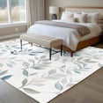thumbnail image 5 of Blue Teal Botanical Large Area Rugs for Bedroom Living Room, Soft Non Slip Carpet Bedside Rug, Watercolor Spring Summer Leaves Rectangular Floor Cover Kitchen Accent Rug 8'x10' for Dining Room/Office, 5 of 9