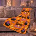 thumbnail image 5 of pointed-hat character Hat Cats With confection illustrations And Moons, Soft Flannel Blanket, Playful autumn celebration Cartoon Home Decor for Bedroom and Living Room, Housewarming Gift, 5 of 7