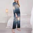 thumbnail image 3 of Haiem The Galaxy Pattern Women’s Long-sleeve Sleepwear,Sleepwear Set,2-piece Loungewear Set,Soft PJs Comfy Nightwear with Pockets-XX-Large, 3 of 7