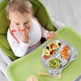 thumbnail image 2 of Lot de 4 Assiettes Compartimentées en Acier Inoxydable Assiettes Compartimentées en Métal 3 Sections Assiettes Panda pour Mangeurs Difficiles, Adultes Enfants, Régime, 2 of 6