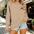 thumbnail image 6 of Weikingp Football Sweatshirts Fall Tops for Women 2026 Sports Fan Clothing Cute Sweatshirts Oversized Football Sweatshirt Plus Size Shirt Football Graphic Tunic Letter Graphic Print Tops Brown 2XL, 6 of 6