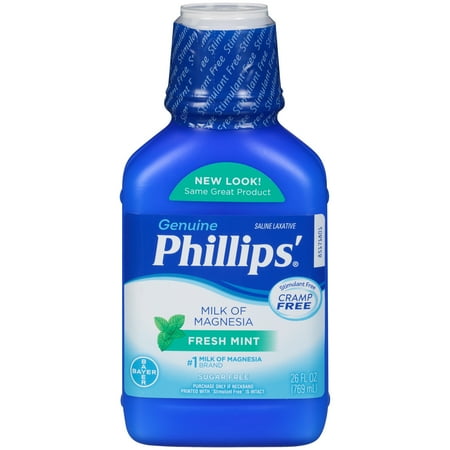 - Phillips' Milk Of Magnesia Liquid Laxative, Fresh Mint, 26 Fl Oz