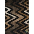 thumbnail image 2 of Handcraft Rugs - Chocolate Brown/Beige/Mocha/Ivory/Abstract Area Rug Modern Contemporary Wave / Zigzag / Stripped Design, 2 of 6