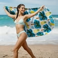 thumbnail image 6 of 1pc Beach Towel Watercolor Monstera Leaves Lightweghit Sand Free Pool Towels Green Tropical Plants Microfiber Soft Absorbant Travel Towels for Swim Camping Gym Bath 29x59in, C, 6 of 6