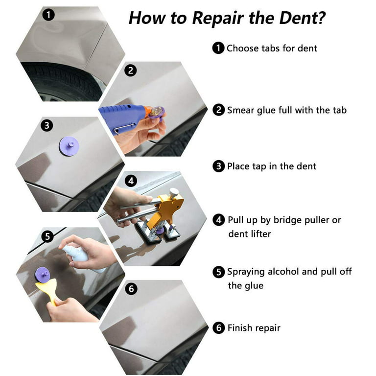 Larlarsa Car Dent Puller Kit - Adjustable & Paintless Dent Repair Kit, Mini  Dent & Deep Dent Remover Tool for Car Large & Small Ding Hail Dent