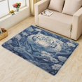 thumbnail image 2 of Tiger Flower Rugs 4x5, Animal Carpet for Bedroom Rug, Tiger Area Rug for Living Room, Super Soft Low Pile Machine Washable Non Slip Stain Resistant Rug, 2 of 7