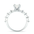thumbnail image 6 of Petite Round Solitaire Ring Baguette Cubic Zirconia White Tone 925 Sterling Silver, Size 5, 6 of 7