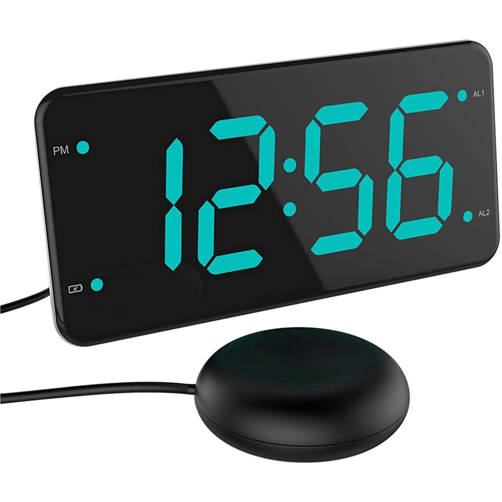 Loud Alarm Clock with Bed Shaker, Vibrating Alarm Clock for Heavy