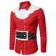 thumbnail image 1 of Camisa de hombre con estampado de Papá Noel, fea camisa de manga corta, estampado 3D, estilo urbano, manga larga, botones, estampado de tela, 1 of 6