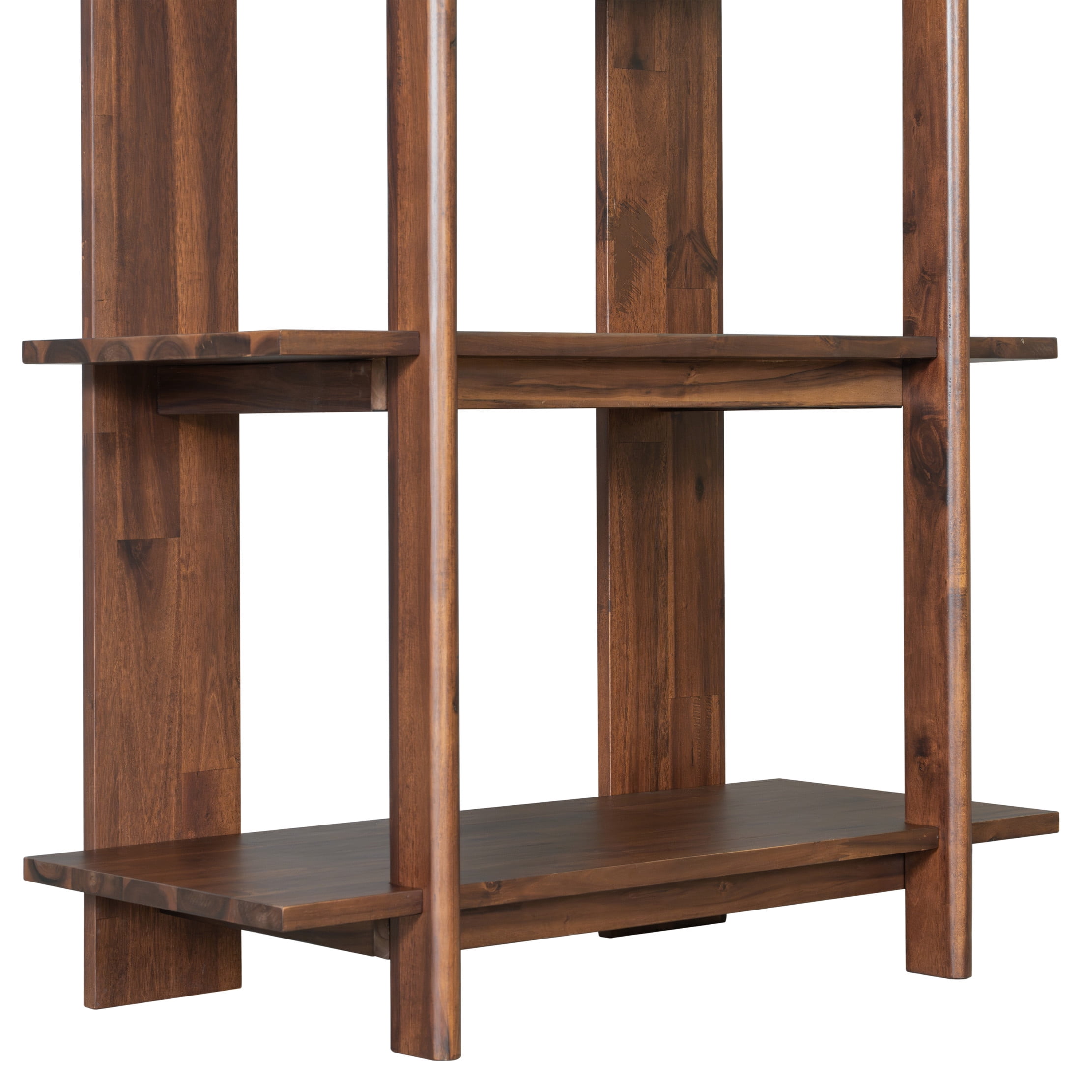 Christopher Knight Home 4-Tier Open Bookcase, 70.2" Solid Acacia Wood Modern Display Bookshelf, Walnut Finish