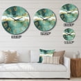 thumbnail image 4 of Designart "Gold Accents in a Blue Watercolor Impression V" Fractals Oversized Wall Clock, 4 of 5