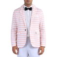 thumbnail image 1 of Inspire Chic Chaquetas Deportivas a Rayas para Hombres, Blazers de Promoción de Un Solo Botón con Solapa Notch XL Rosa, 1 of 6