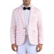 thumbnail image 1 of Inspire Chic Chaquetas Deportivas a Rayas para Hombres, Blazers de Promoción de Un Solo Botón con Solapa Notch XL Rosa, 1 of 6
