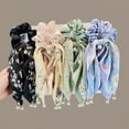 thumbnail image 2 of 4PCS Bow Silk Hair Scrunchies, Hair Ties with Bows and Pearl Desgin, Satin Hair Ribbon Scrunchy Ponytail Holder Hair Accessories for Women and Girls, 2 of 6