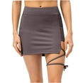 thumbnail image 1 of IROINNID Mini Elastic Waist Skirt For Women Sexy Fake Two-piece Casual Summer Yoga Lace-up Tennis Skirt Solid Color Skirt, 1 of 6