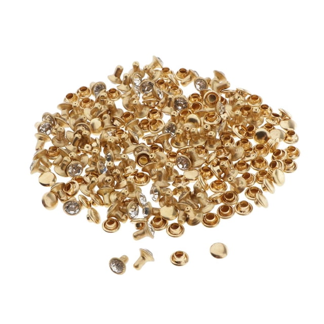 100 Pcs Rivets en Strass Rivets Creux Rivets Décoratifs Rivets Décoratifs Laiton 6mm
