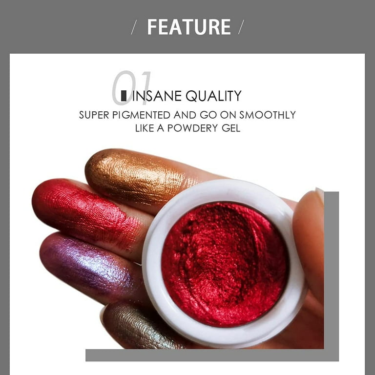 BEUKING 12 Colors Glitter Eyeshadow, Pearlescent Eye Makeup