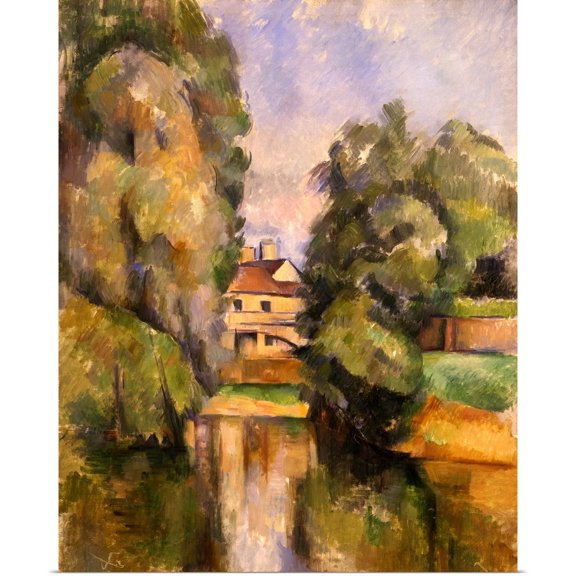 Great BIG Canvas | Rolled Paul Cezanne Poster Print entitled Country House by the Water, c.1888