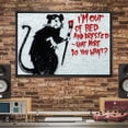 thumbnail image 2 of wall26 Framed Canvas Print Wall Art Banksy Rat with Red Paintbrush Graffiti &amp; Street Art Pop Culture Illustrations Pop Art Bohemian Multicolor Dark for Living Room, Bedroom, Office - 24"x36&, 2 of 5