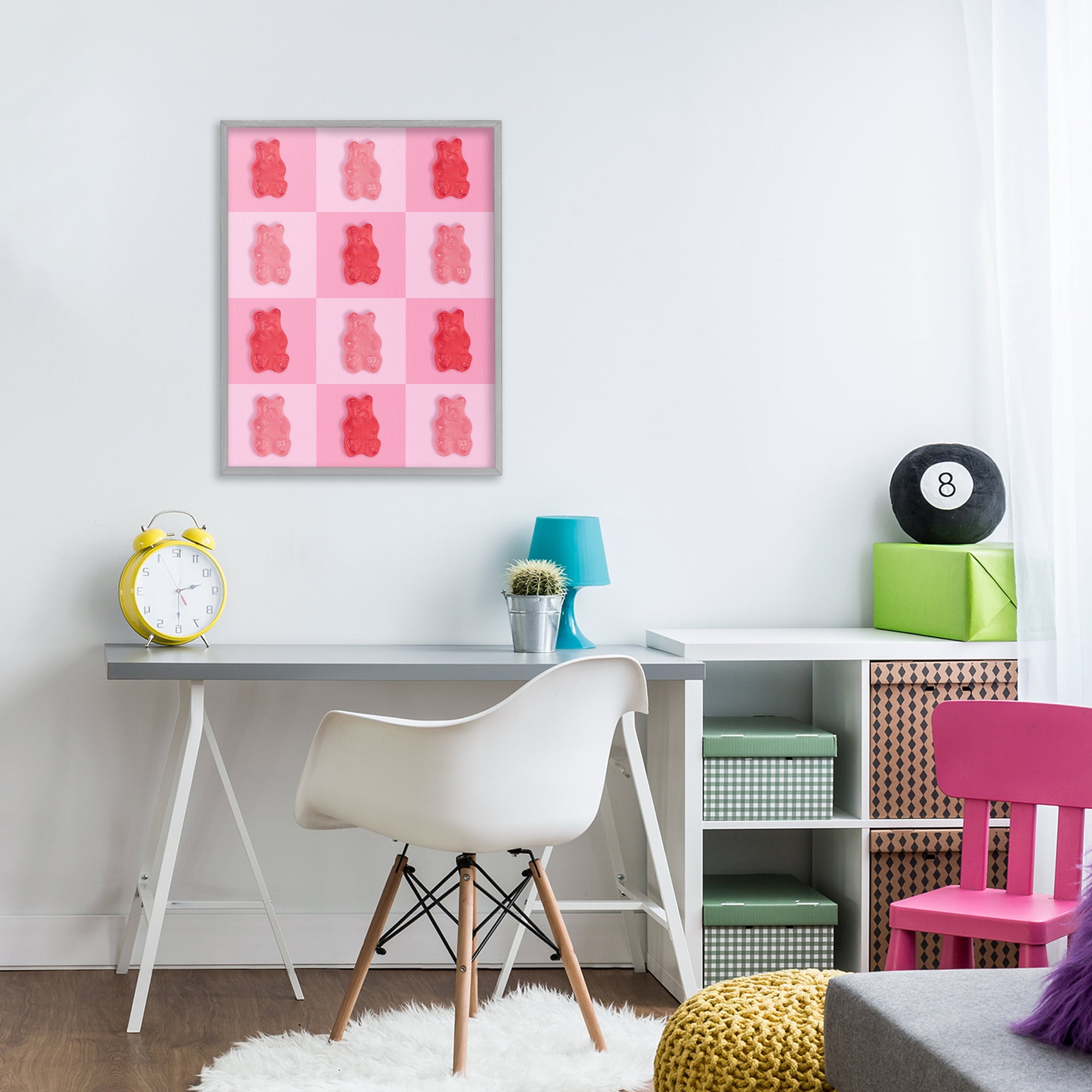 Stupell Industries Pink & Red Candy Bears Gray Framed Giclee Art, design by LISH Creative