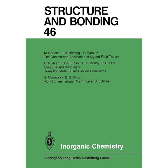 Structure and Bonding Inorganic Chemistry, Book 46, (Paperback)