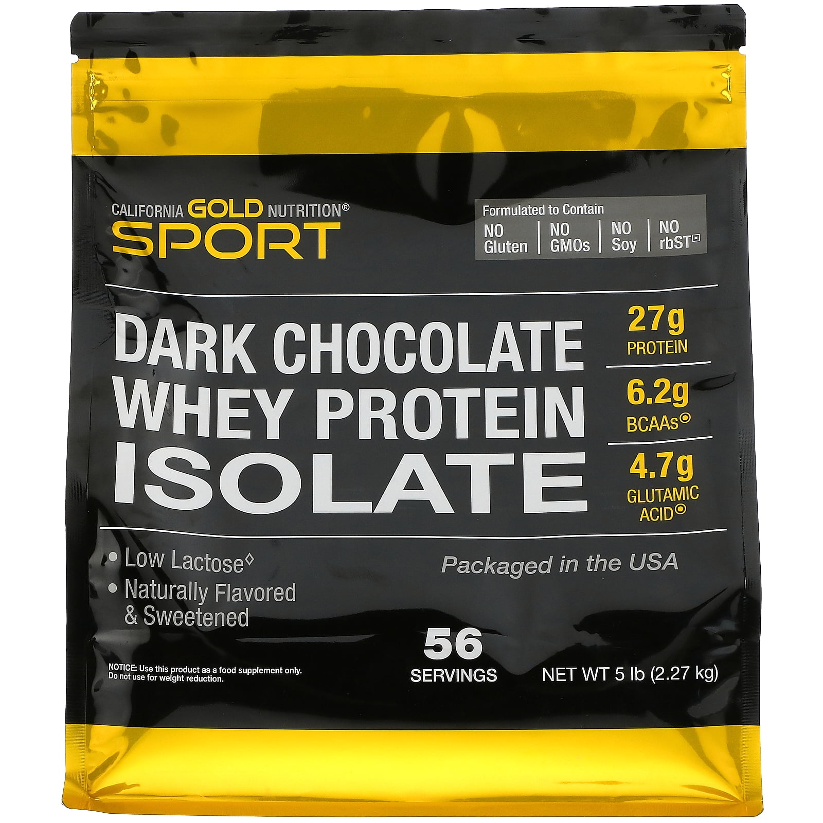 California Gold Nutrition 100 Whey Protein Isolate, Dark Chocolate, 5