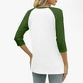 thumbnail image 6 of Perfectbot Womens Casual Tops 3/4 Sleeves Color Block Button Down Henley Shirts Summer Fall Basic Blouse, 6 of 8
