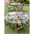 thumbnail image 3 of Gray Easter Outdoor Tablecloth - 54 Inch Round Dining Table Cover, Spring Polka Dots Bunny Easter Eggs Plaid Waterproof Outdoor Table Cloth with Umbrella Hole & Zipper for Picnic/Patio/Party, 3 of 7