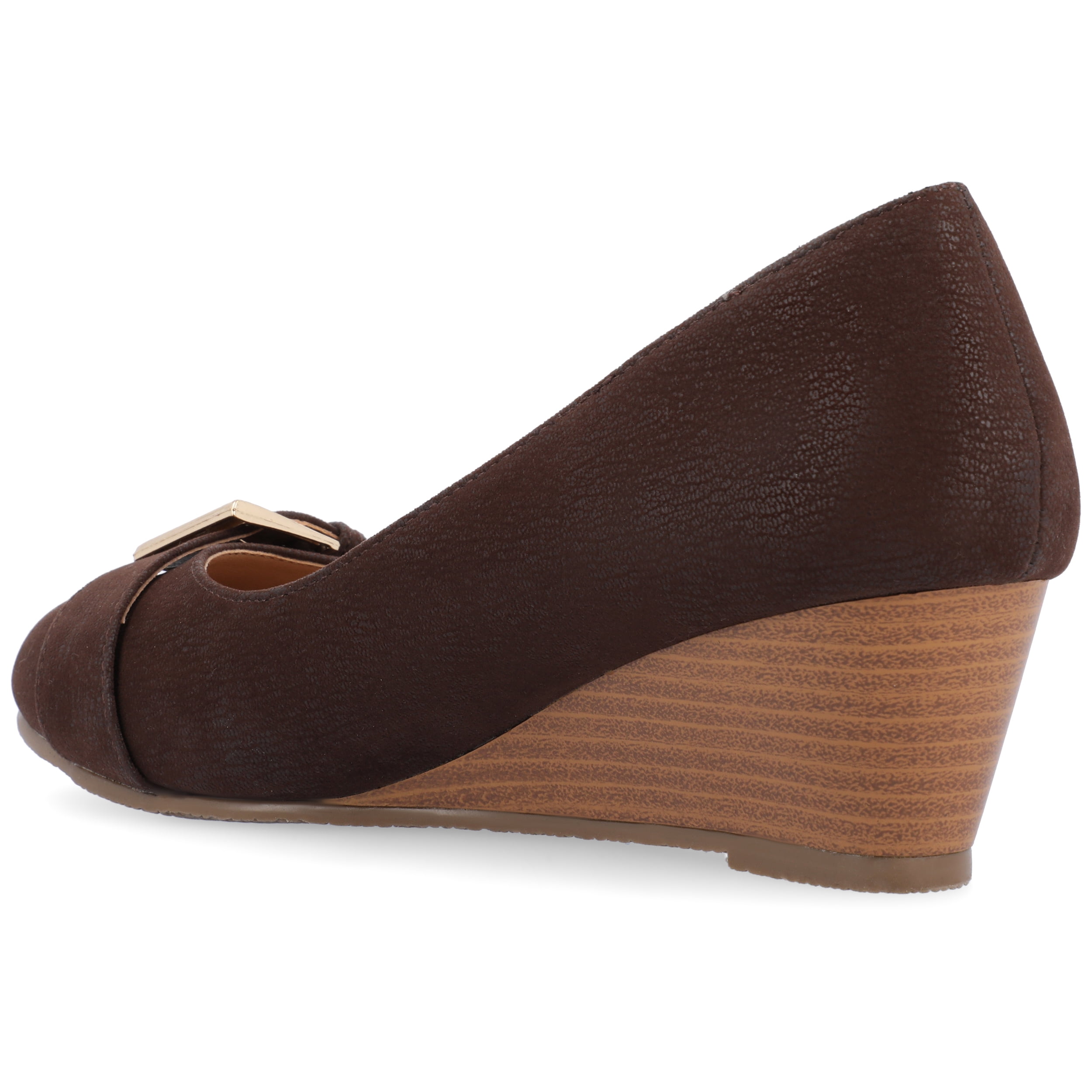 Journee Womens Graysn Comfort Insole Slip On Round Toe Wedge, Widths Available