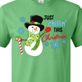 thumbnail image 3 of Inktastic Just Chillin' This Christmas Fun Snowman in Top Hat T-Shirt, 3 of 4