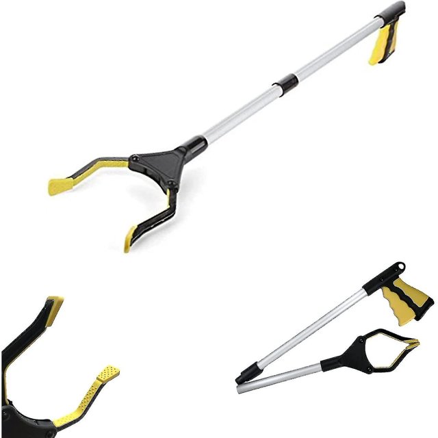 Herramienta de agarre y recolección de basura, recogedor de basura plegable con cabezal giratorio de 360 grados para discapacitados, recogedor de basura y hojas
