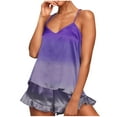 thumbnail image 2 of Conjunto de pijama de poliéster con tirantes finos y estampado de moda para mujer, 2 of 8