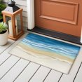 thumbnail image 5 of Navy Blue Gradient Beach Washable Small Entryway Area Rugs 2'x3', Abstracts Seaside Ocean Wave Coastal Low Pile Throw Rug Non-Slip Sturdy Edge Binding Carpet for Front Door Floor Room Entry, 5 of 9